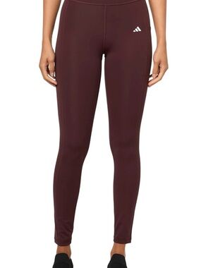 adidas Women's Burgundy High-Waist Training Leggings - Small